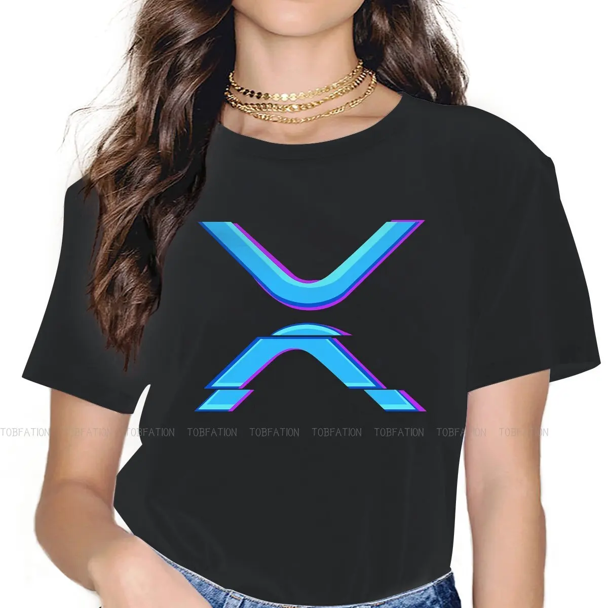 XRP Feminine Clothes Cryptocurrency Crypto Miner T-shirt Kawaii Vintage Female Top