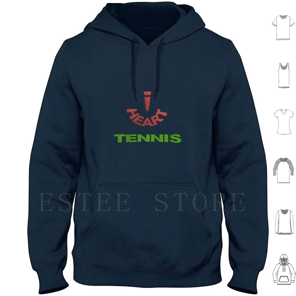 I Heart Tennis Hoodie Long Sleeve Tennis I Love Tennis I Heart I Heart Tennis Tennis Love Tennis Court Ball Game Sport