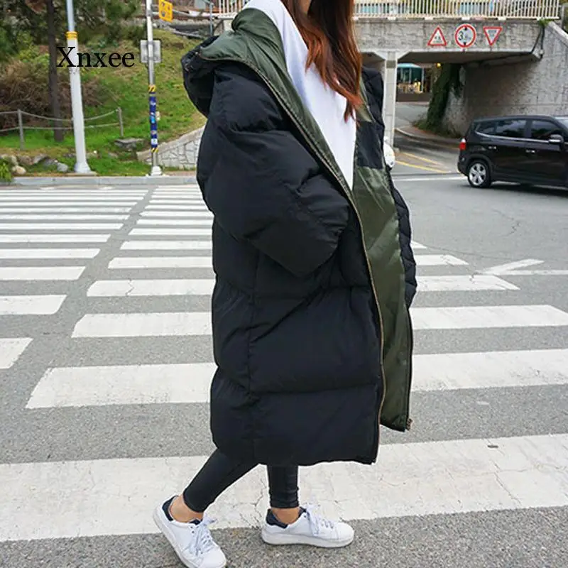 Autumn Winter Jacket Women Parka Warm Thick Long Down Cotton Coat Female Loose Oversize Hooded Women Winter Coat Outerwear