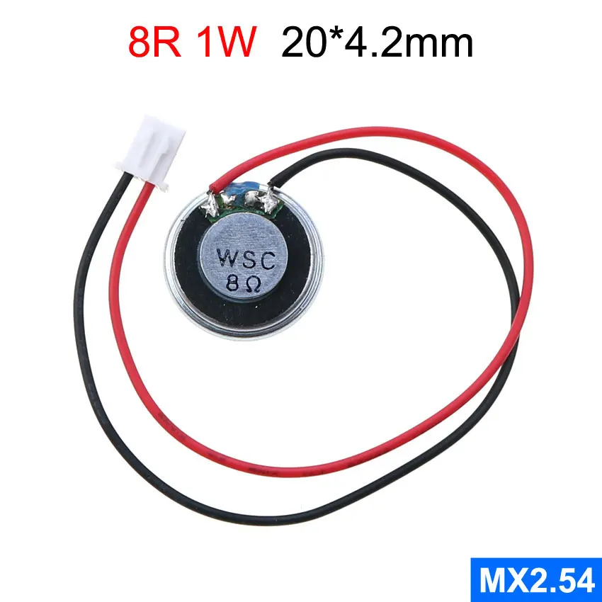 YuXi-altavoz 8R de 1 W, bocina de 8 ohmios y 1 vatios con Terminal 1,25 254, Cable Dupont de 20mm, 23mm, 26mm, 32mm y 36mm de diámetro
