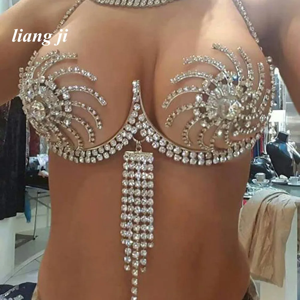 Body Chain Strap chest chain Sexy Crystal Bikini bra Chain tassels портупея Makeup Dance Belly Dance Beach outfit Body Jewelry