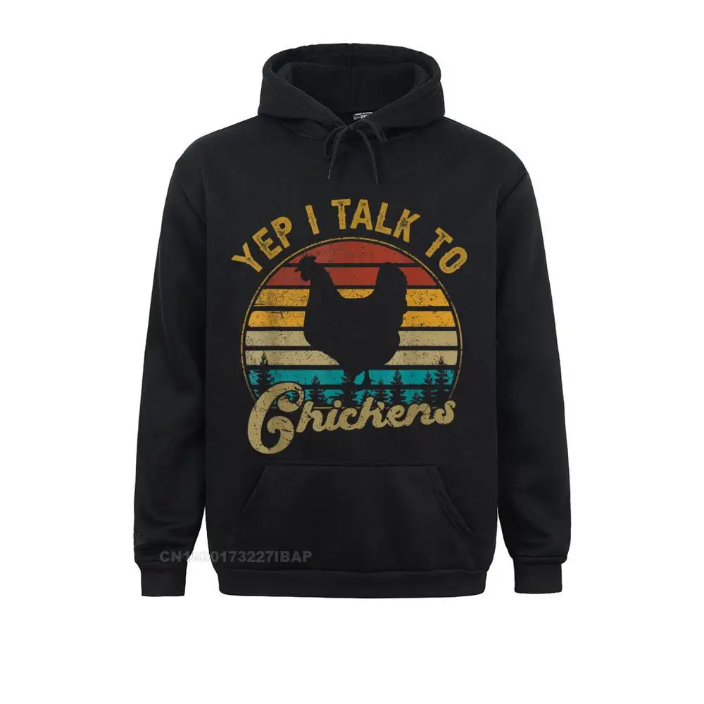 

Yep I Talk To Chickens Vintage Retro 70S Chicken Silhouette Hoodie Hoodies Newest Long Sleeve Men Sweatshirts Tight Sportswears