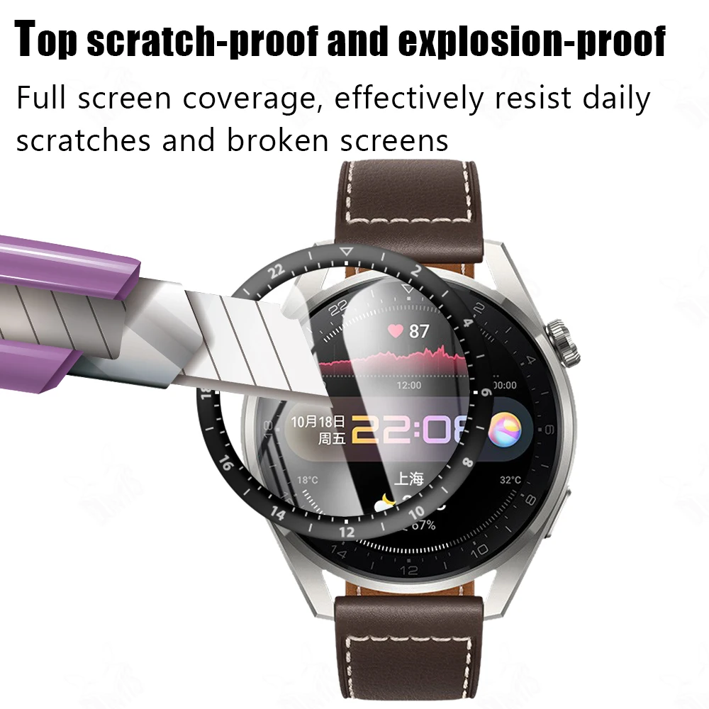 Protector de pantalla curvo completo para Huawei Watch 3 Pro, cubierta de película protectora suave para Huawei Watch 3, película protectora (no de