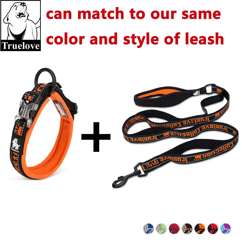 Truelove Neoprene 3M Refelctive Dog Collar Nylon Adjustable Pet Dog Collars Running Soft Padded Small Medium Large Dogs Puppy