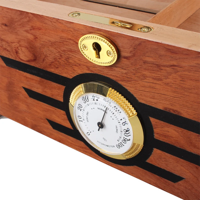 

B-0064-8 Creative Cedar Wood Cigar Humidifier Double-layer Large-capacity Home Cigar Humidifier Gift Box