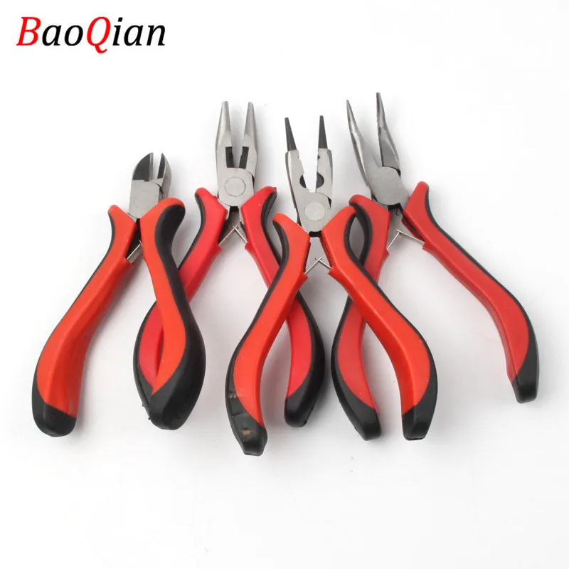 1 PCS 12 Different Styles Of Red Handle Pliers For Jewelry Maintenance DIY Creative Jewelry Accessories Tools Pliers