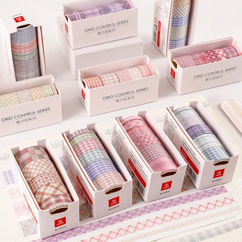 

1set/1lot Decorative Adhesive Tapes Simplicity Grid control Scrapbooking DIY Paper Japanese Stickers 2M