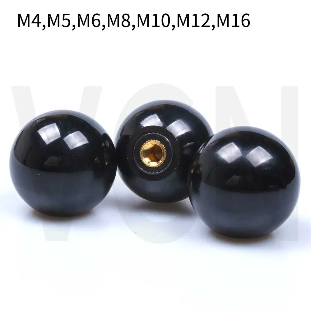 M4-M16 Black Red Round Ball Handle Ball Knobs Bakelite Lever Knob Grip Handles Of Furniture Or Machine Tool Replacement