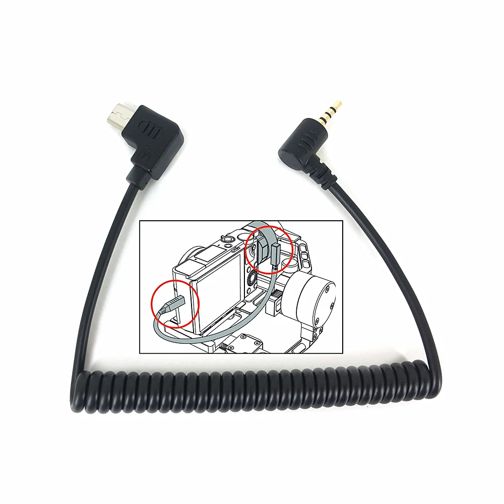 Micro USB to 2.5mm L1 Remote Camera Control Cable for ZHIYUN Crane 2 Plus Crane-M Weebill-s Panasonic GH3 GH4 GH5 ZW-CTIA-002