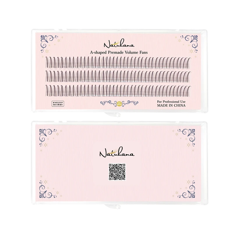 NATUHANA  Black Brown A/M Shape Premade Eyelashes Makeup Individual Lashes Cluster Spikes Lash Wispy Fluffy False Eyelashes