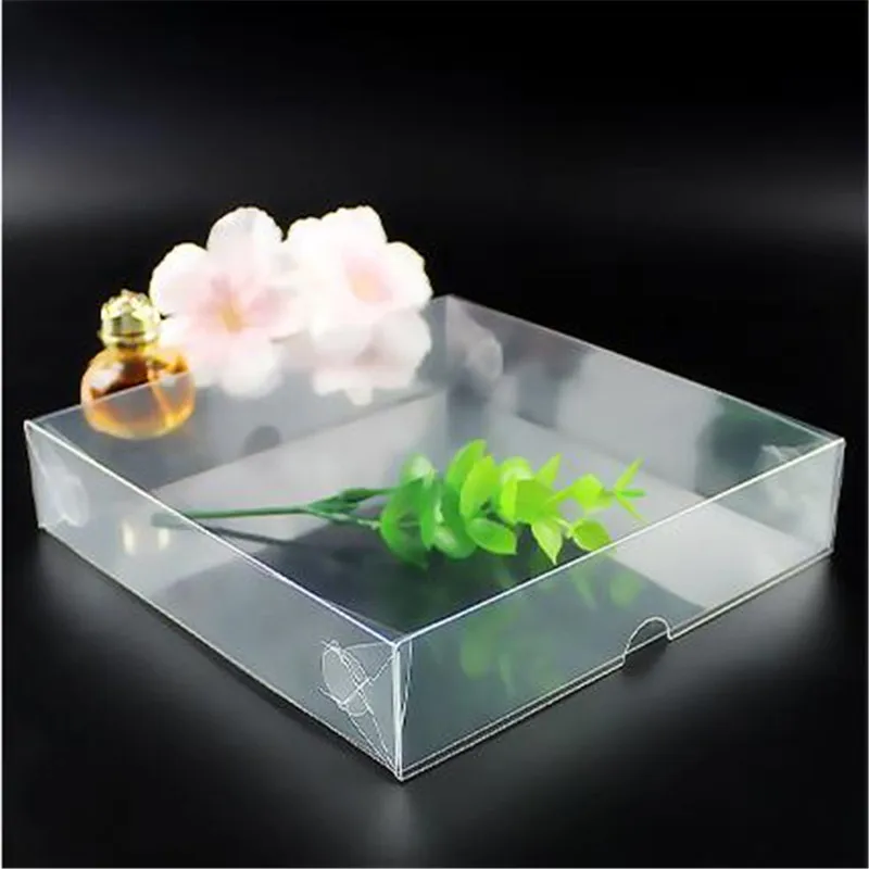 Square Transparent PVC Box With Cover Packing Wedding Christmas Favor Chocolate Candy Box Clear Plastic Packaging Boxes