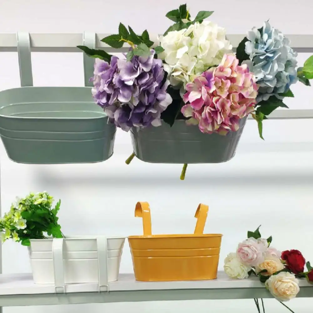เหล็กที่ถอดออกได้ Double-Hook กระถางดอกไม้ตะกร้า Home Cafe Garden Decor