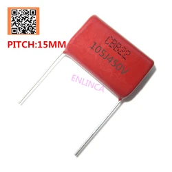 10pcs 450V 1UF 1000NF 105J PITCH 15MM 2.2UF 2200NF 225J PITCH 20MM 450V Pitch 10mm 5% DIP CBB Polypropylene film capacitor