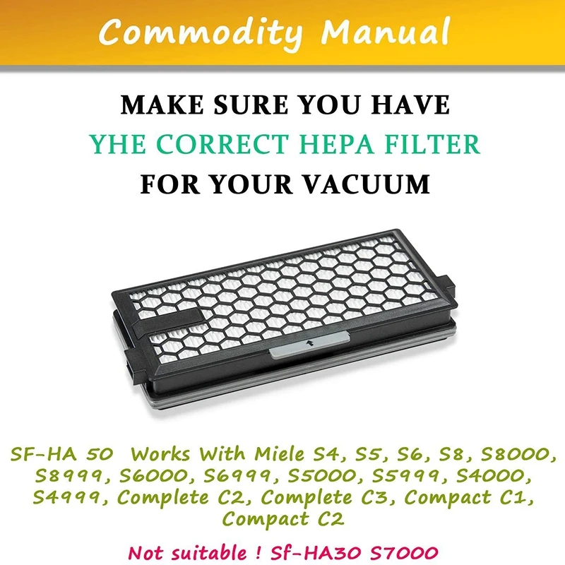 نشط AirClean SF-AA 50 ، SF-HA 50 استبدال تصفية متوافق مع ل Miele S4 ، S5 ، S6 ، S8 ، S8000 ، S8999