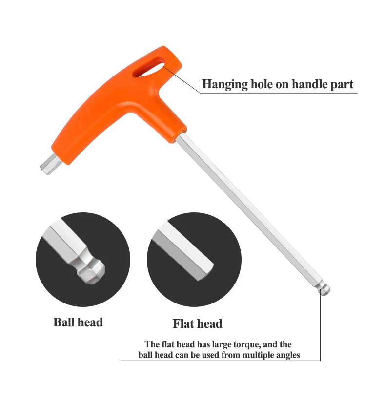 1/4/8PCS Allen Wrench Metric Wrench Inch Wrench T Wrench Size Allen Key Short Flat/Ball head Hex key allen Chrome Vanadium Steel