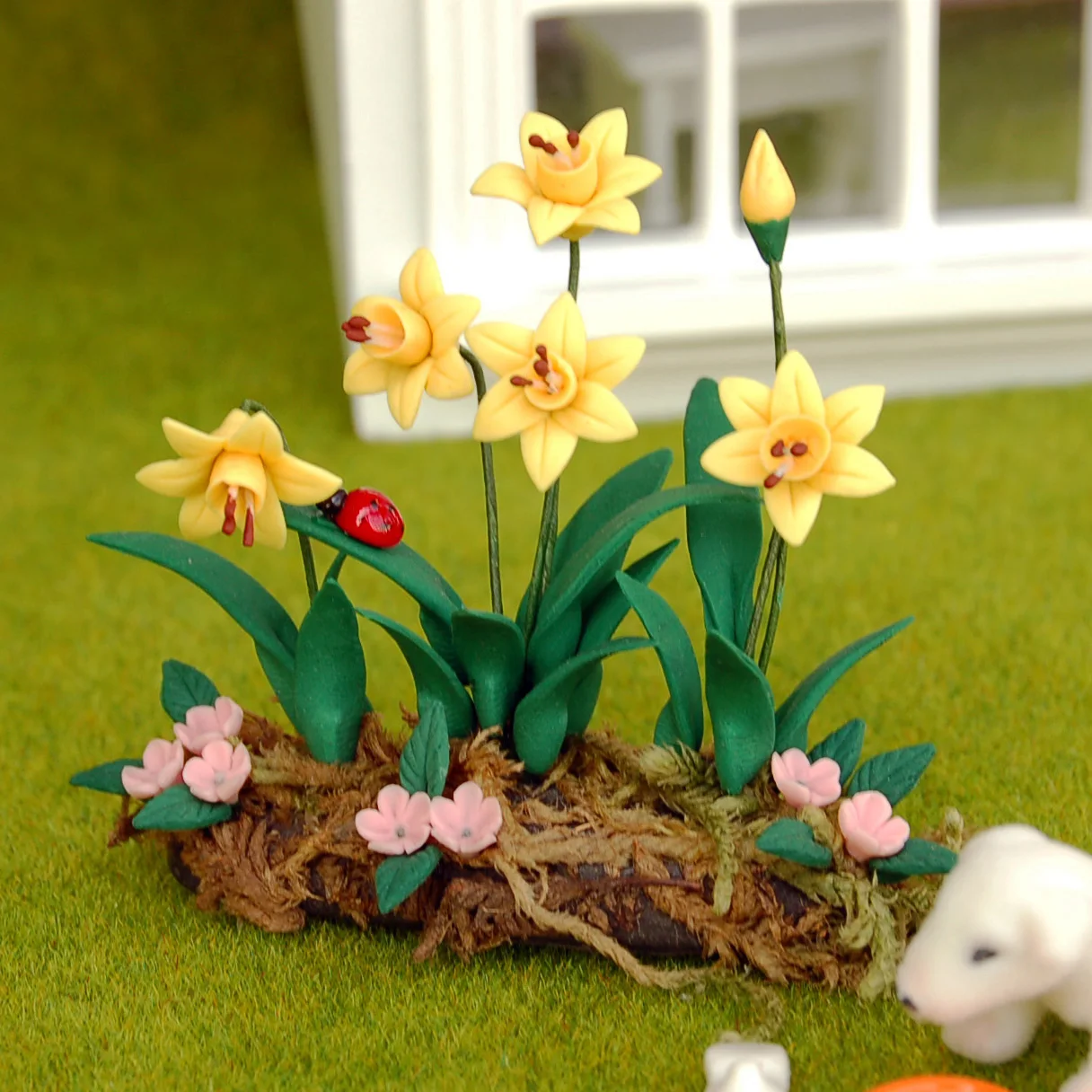 1/12 Dollhouse Miniature Flower Plant Decor Bonsai Model Fairy Garden Ornament Mini Potted Plant Flowers Kids Play Toy