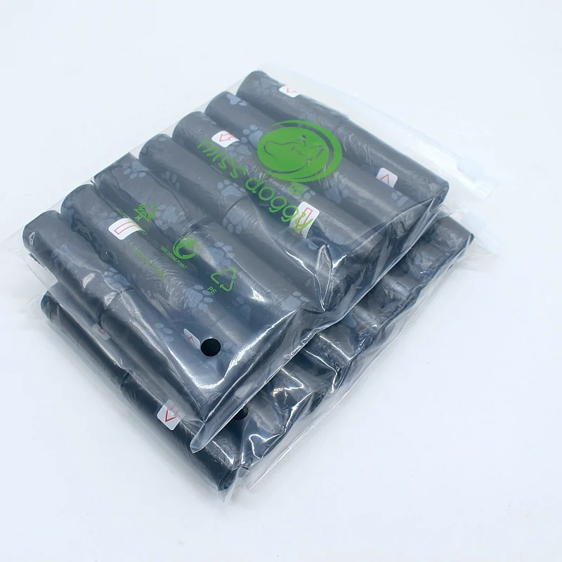 足跡の犬のうんちバッグ、たわごとをきれいにする、ペットのゴミ袋、屋外キャリアホルダー、ディスペンサーきれいなピックアップツール14ロール