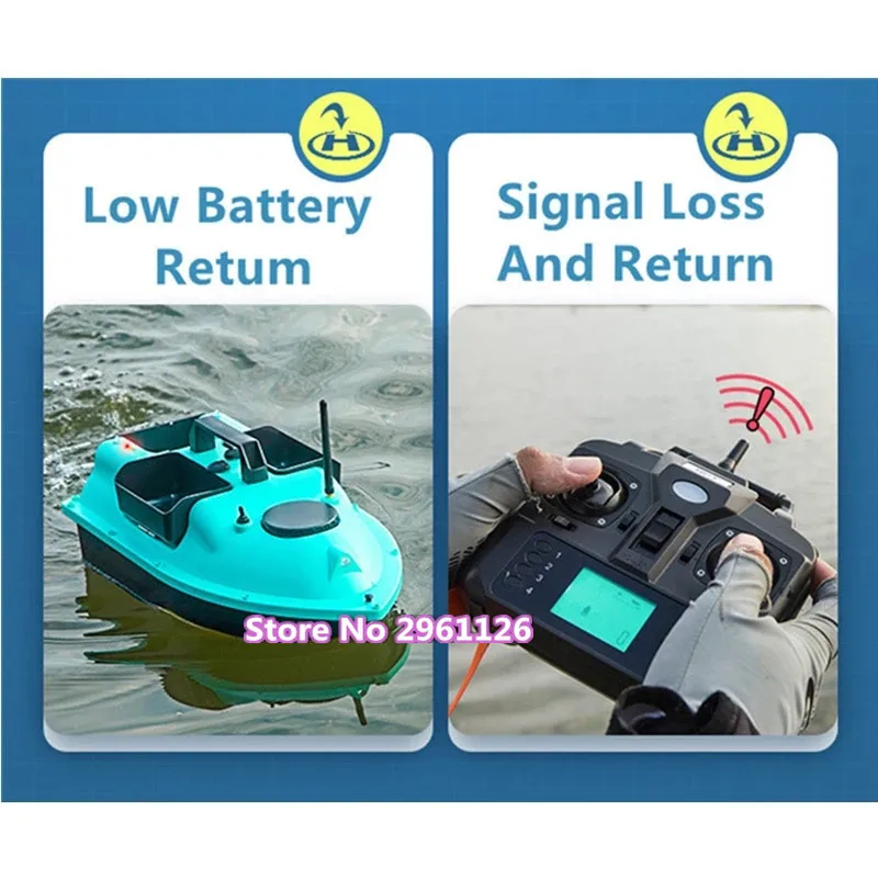 2KG 500M GPS Dual Position Cruise control Fishing Bait Boat 3-Way Hoppers 16pcs Point Nesting Profession Sea Fishing Tool VS V18