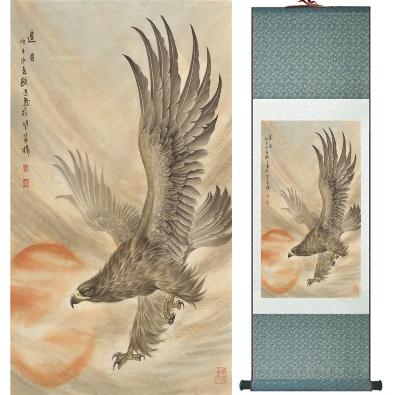 

Eagle painting Home Office Decoration Chinese scroll painting eagle on Pine tree painting eagle picture SCGS2017120314