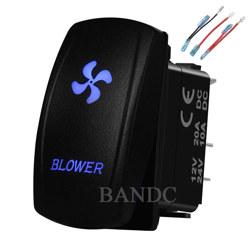 

5P BLOWER On Off Rocker Switch in Blue LED Light for the ARB/Carling/Narva 4x4 Style, Waterproof ，12V/24V，Jumper Wires Set