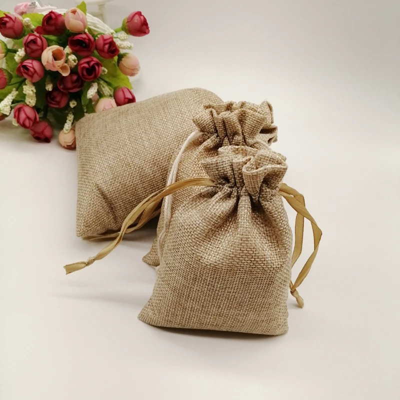 20pcs Jute Zakjes Jute Linen Drawstring Bag Wedding Gift Bag Gift Packaging Bag Jute Bag For Christmas Party Jewelry Pouch Sack