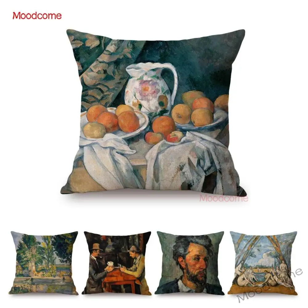 

French Impressionism Artist Paul Cezanne Bather Still Life Country Views Oil Painting Sofa Pillow Cover Decorative Cushion Cover