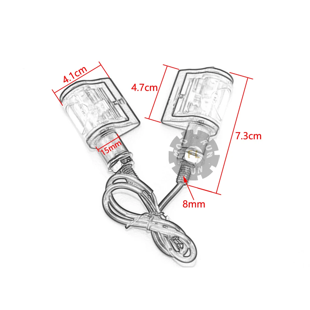Universal Motorcycle LED Indicator Moto Turn Signal Lights 12V 8mm Amber Flasher Lamp for Honda Yamaha Suzuki Kawasaki Triumph