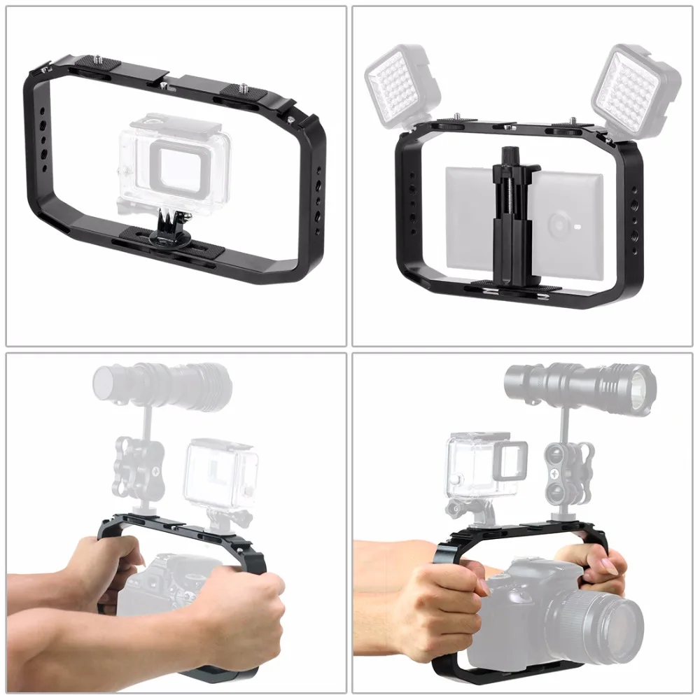 Handheld Griff Stabilisator Living Vlog Kamera Käfig Telefon Video Rig Halterung für Dji Osmo Action/Yi/Eken für Gopro 13 12 Filmemachen – Detail 28