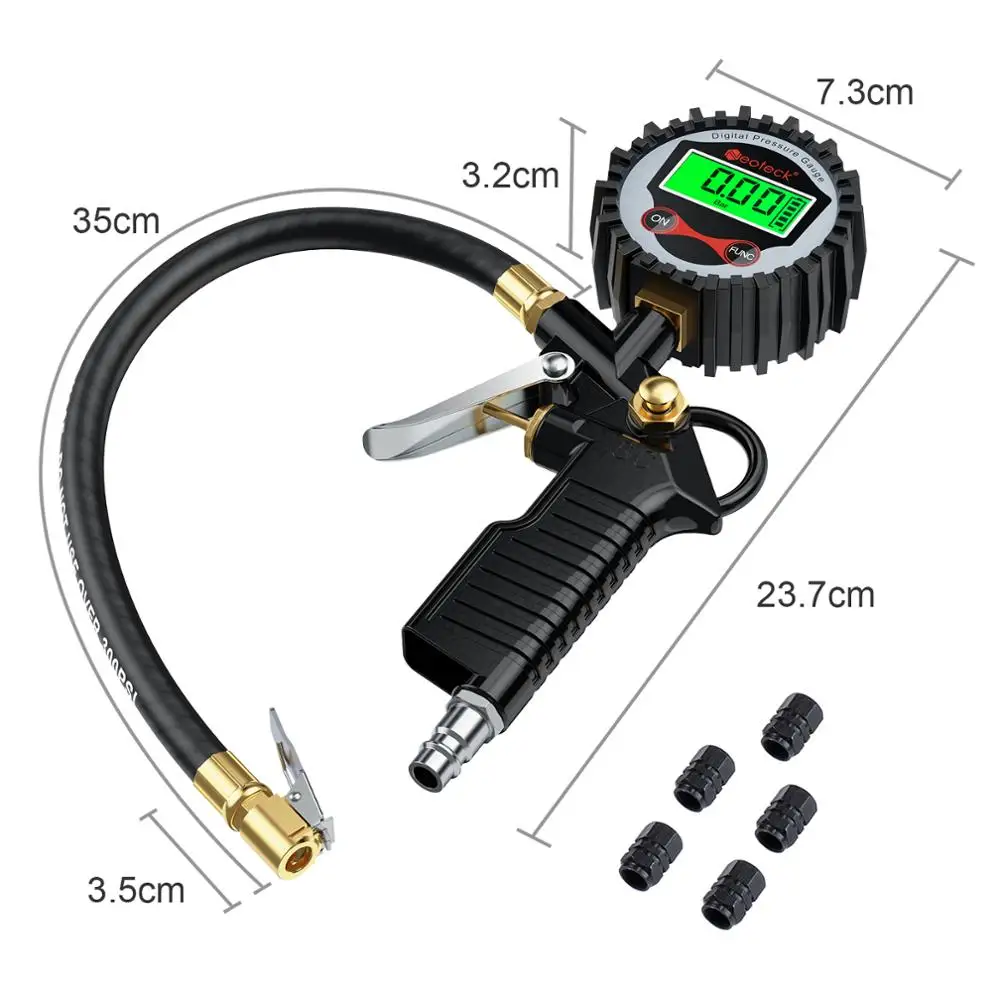 Imagem -04 - Neoteck-digital Carro Pneu Inflator Medidor de Pressão do ar Display Lcd Led Backlight Veículo Tester Inflação Monitoramento Manometro ue