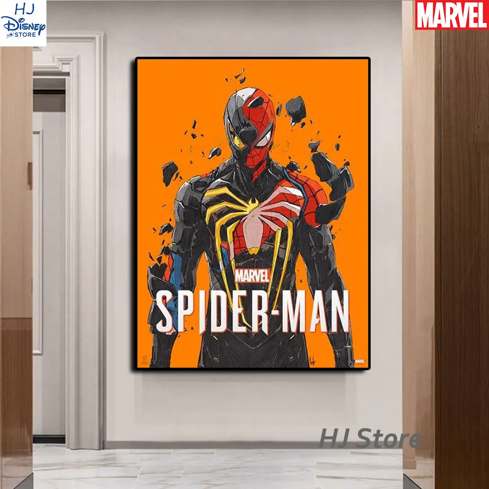 MINISO Cool Spiderman Character Printing Canvas Painting Superhero Wall Art Posters For Nordic Living Room Cuadros Decoration