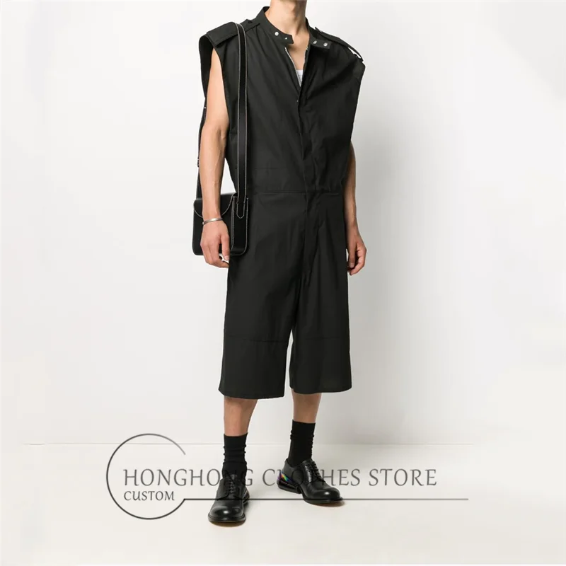 S-6XLBig yards men's trousers The new young fashion men seven minutes men's pants slouchy jumpsuit cargo jumpsuit men's clothing