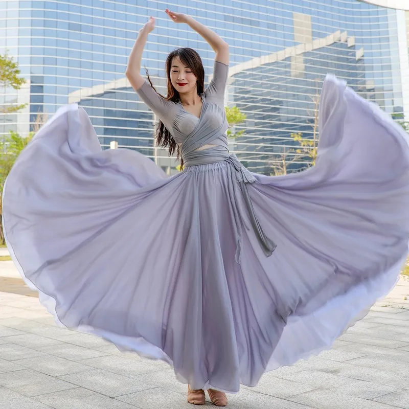 Fairy Oriental Dance Skirt Swing Belly-Dance Women Performance Outfit 720 1000 Degree Dance Costume Full Circle Maxi Skirt Red