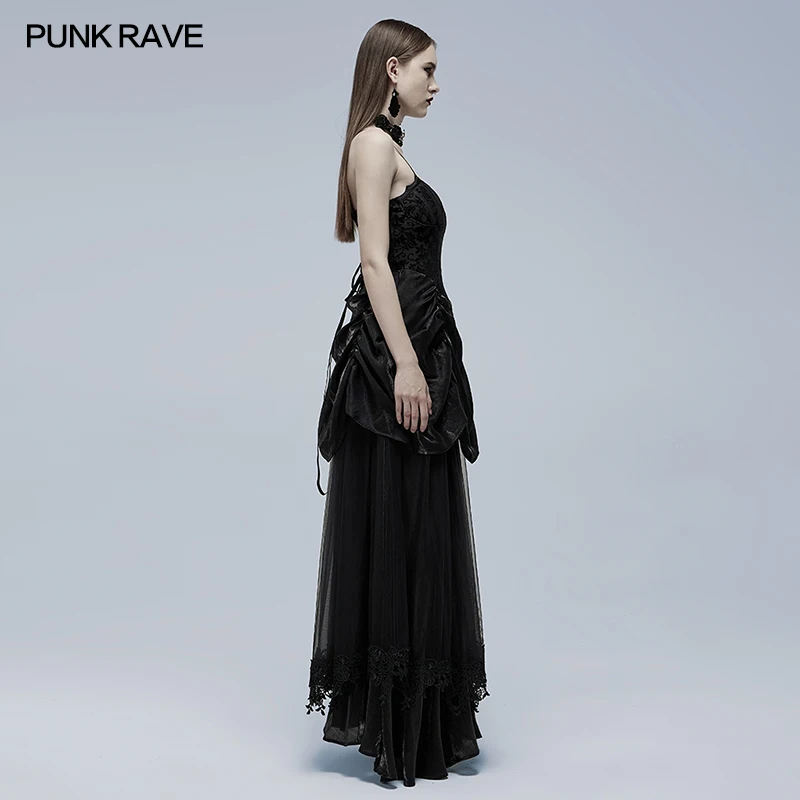 Punk Rave Gorgeous Gothic Wedding Dress WQ557 Visual Kei Women Clothing Four Seasons elastic burnt velvet fabric