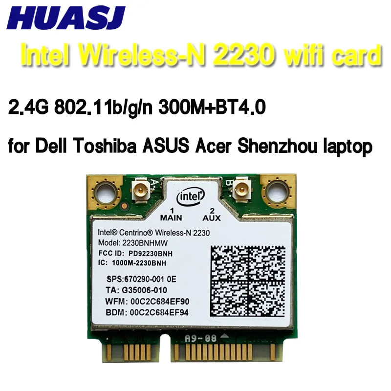 

HUASJ Wireless-N 2230 BT 4.0 WIFI 300Mbps 2230BNHMW Half mini PCIe adapter