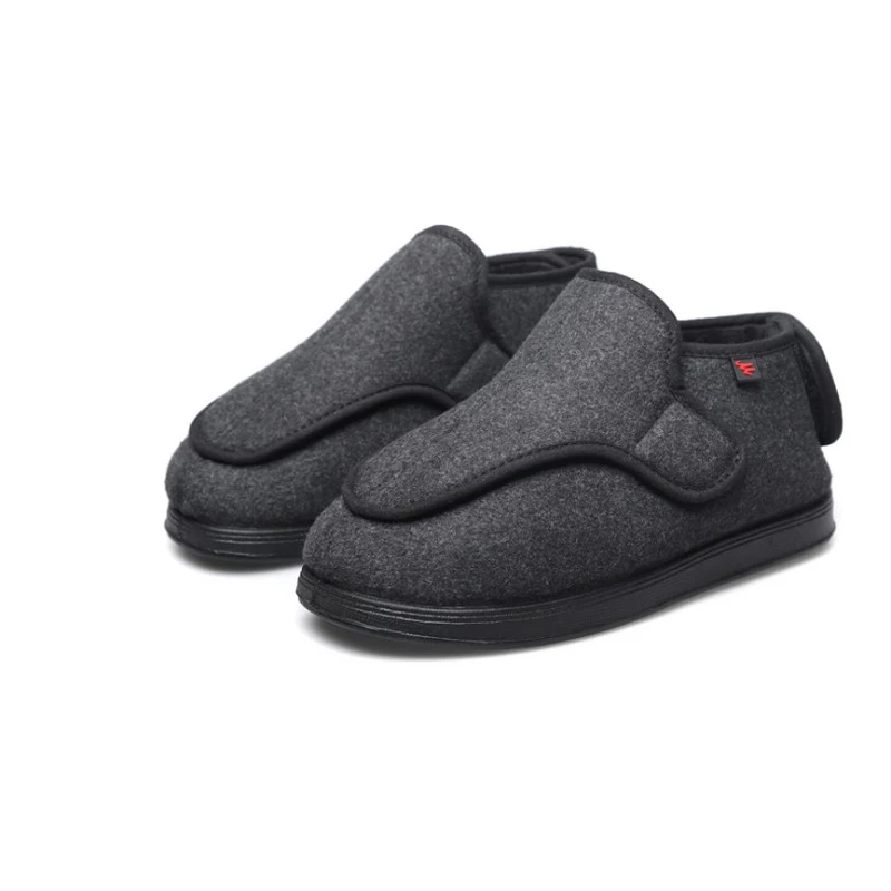 Inverno nova inglaterra xadrez meados de corte algodão clarks pés inchados botas ampliadas diabetes ajustável deformado pés sapatos em lã