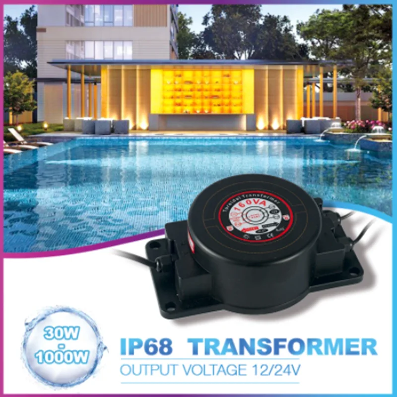 Lighting Transformer AC12V 24V IP67 Waterproof LED Driver 100W200W Power Supply AC110V 220V Free shipping Adapter LED Pool Light