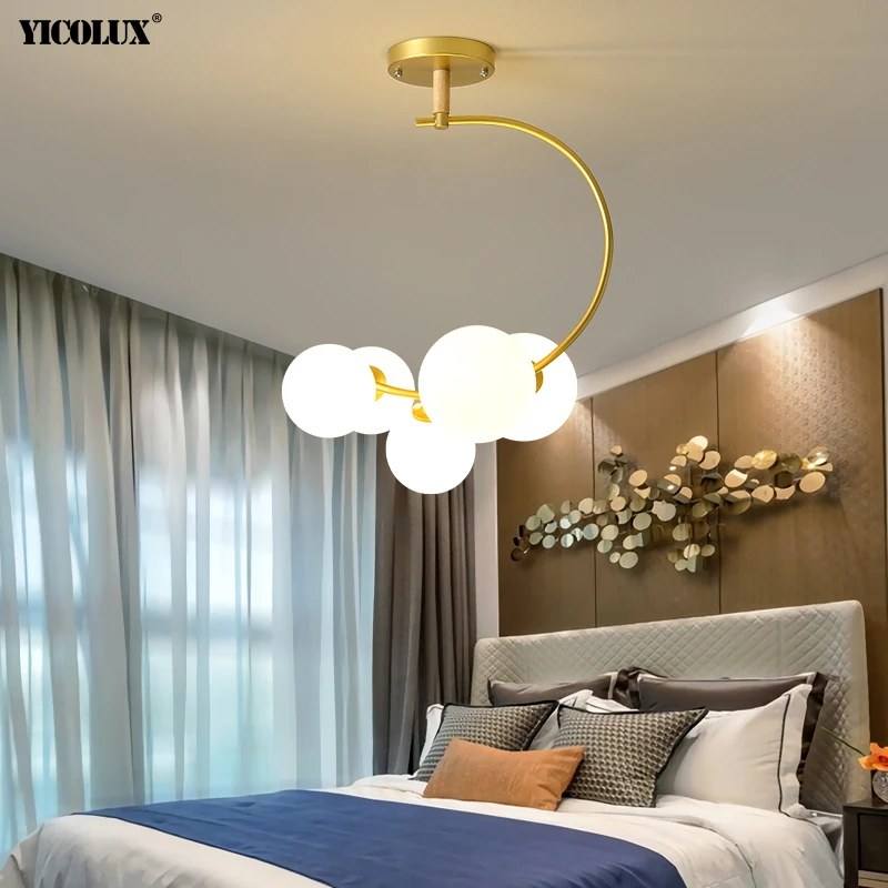 

More Heads Gypsophila Nordic New Modern LED Chandelier Lights Living Dining Room Bedroom Corridor Aisle Lamps Indoor Lighting