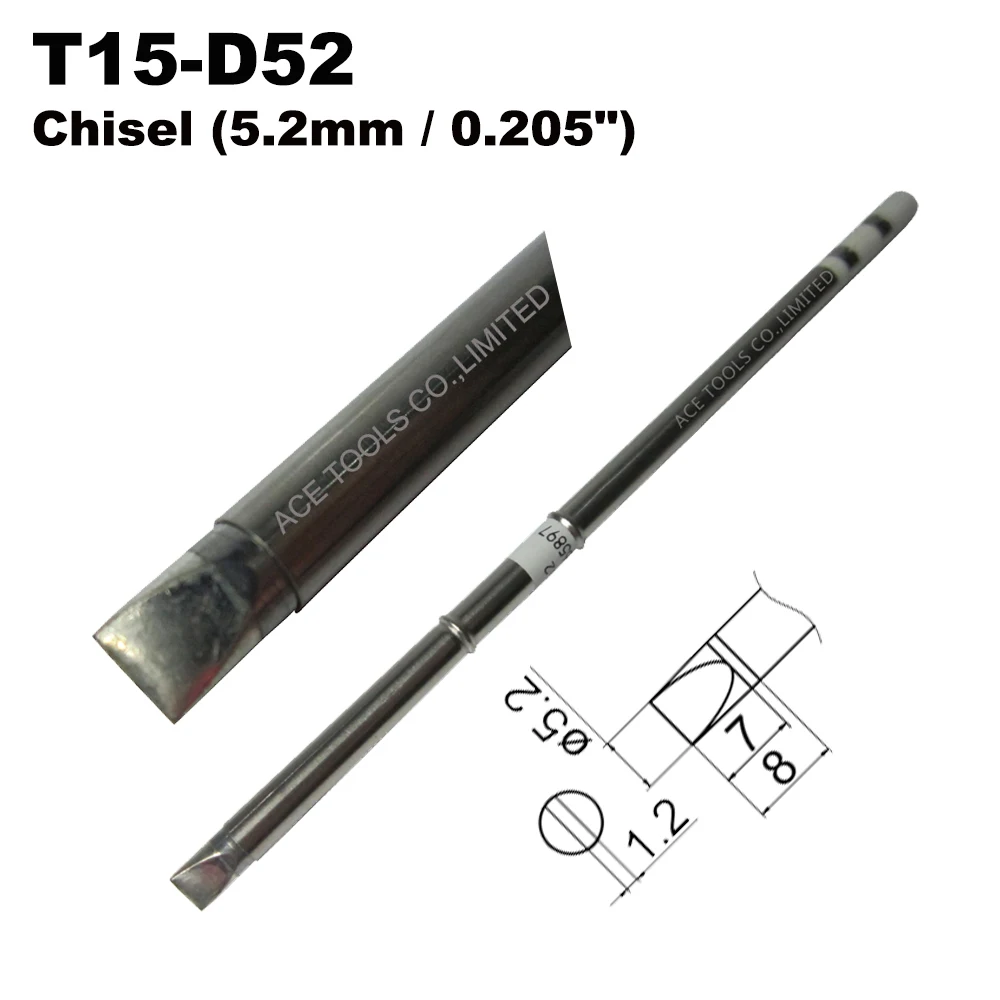 T15-D52 Replacement Soldering Tip for HAKKO FM-203 FM-204 FM-206 FX-951 FX-950 FX-952 FX-9501 FM-2028 FM-2027 FM-2021 Handle