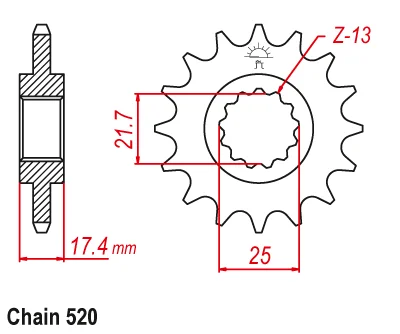 520 Chain 14T Motorcycle Front Sprocket Pinion For Honda CB250 Hornet 250 1996-2007 VT250 VTR250 Magna 1998-2017 VTZ250 88-89