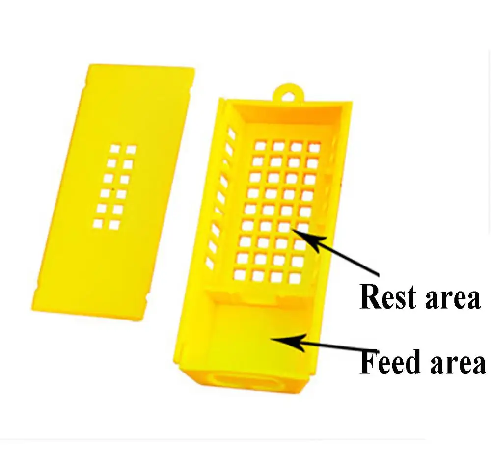 

15PCS Beekeeping Equipment Transport Cages Plastic King Prisoner Bees Queen Post Room Cage Bees Tools Yellow White Apiculture