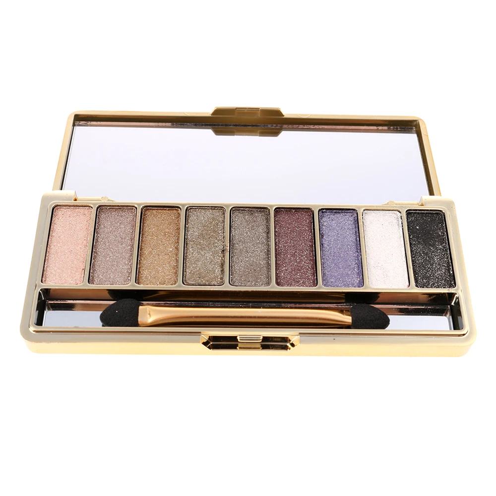 9 Colors Eyeshadow Palette Women Diamond Bright Shining Colorful Makeup Eye Shadow Flash Glitter Make Up Set With Brush