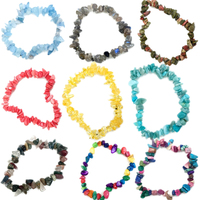 Natural Stone Chips Lapis Lapis Tiger Eye Agates Bracelet Crystal Gravel Stretch Bracelets Bangles for Girls Reiki Heal Gifts