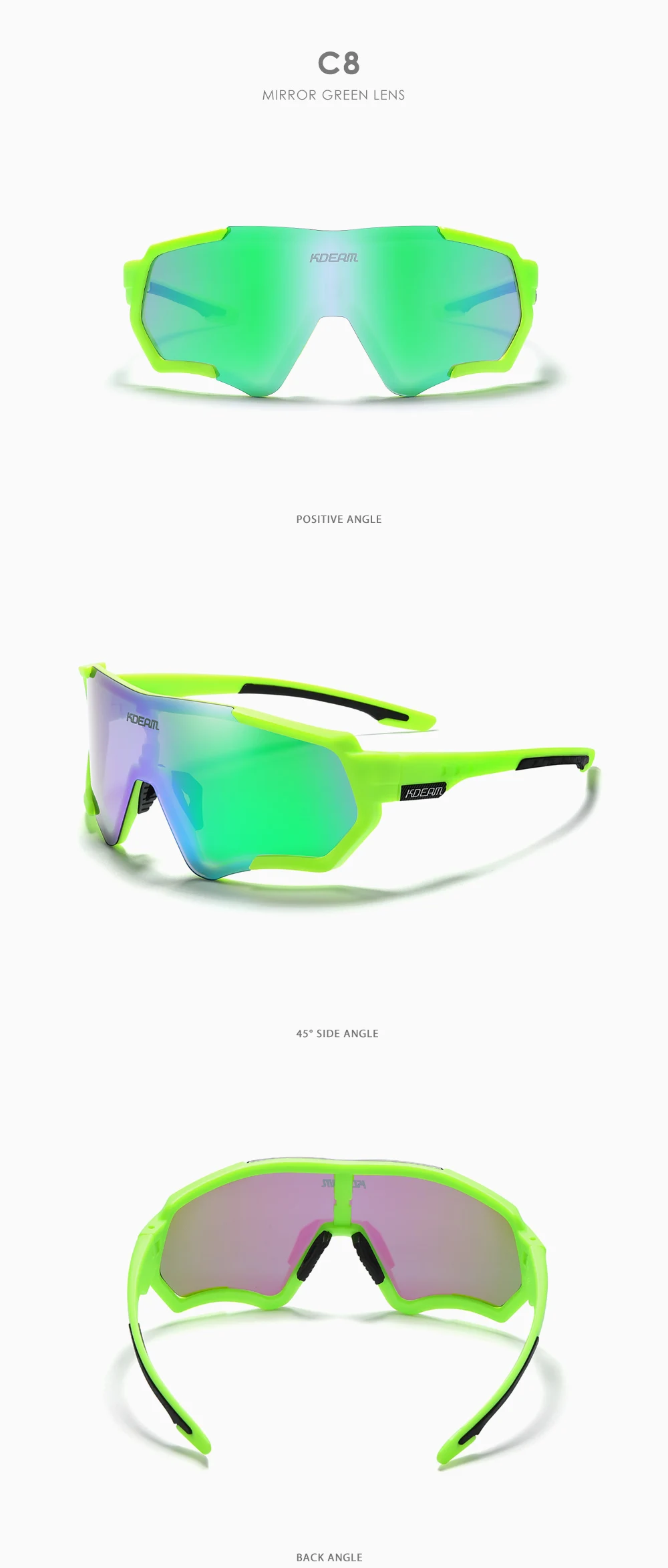 KDEAM Outdoor Sports Herren Sonnenbrille TR90 Polarisierte Sonnenbrille Flash Real Coating Sonnenbrille KD714 CE – Detail 23