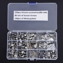 220PCS/BOX Hair Scissor Accessories Mix sizes Scissor screws and metal gaskets Scissor Repair Kit Hairdressing Salon Scissor Use