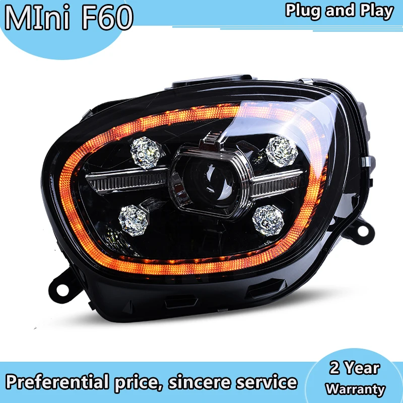 Car Styling For BMW MINI Cooper Countryman F60 Headlights Lens Projector Turn Signal DRL Front