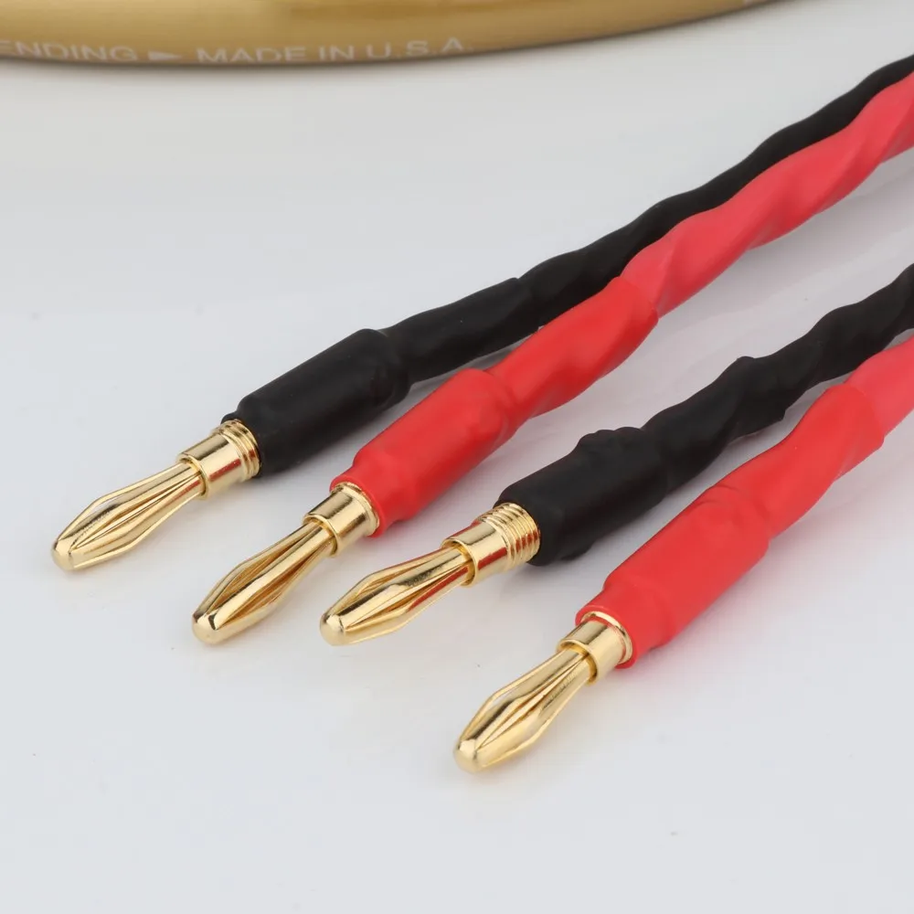 Pair Cardas Hexlink Gold Five 5-C OCC Copper HiFi Speaker Cable hi-end Crystal Copper Loud Speaker Cable With Banana Plug