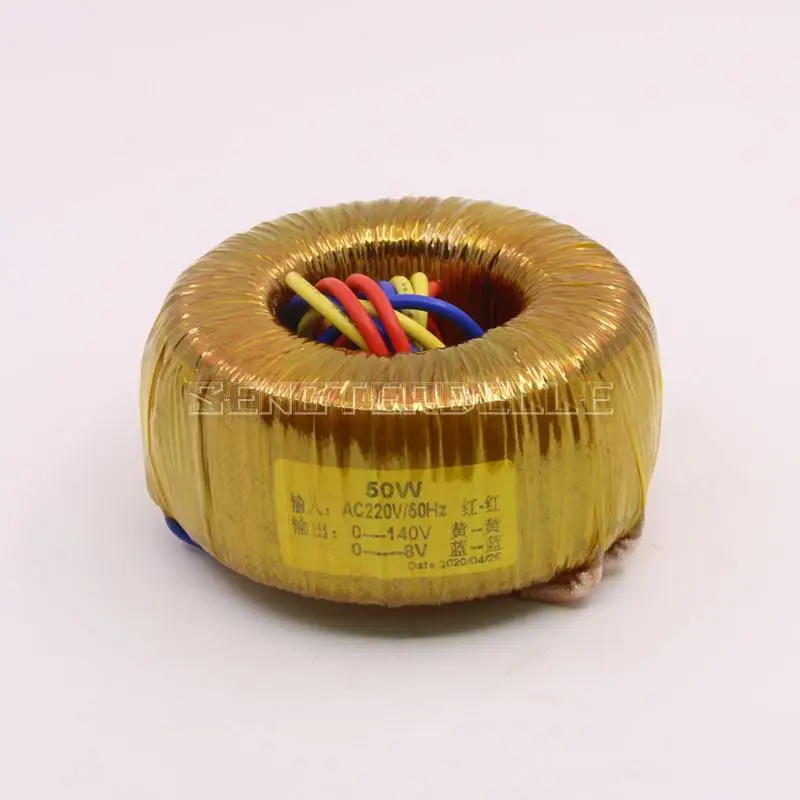 

50W Pure Copper Toroidal Transformer for Tube Amplifier Audio 50VA Output: 140V-0 8V--0 Power Transformer