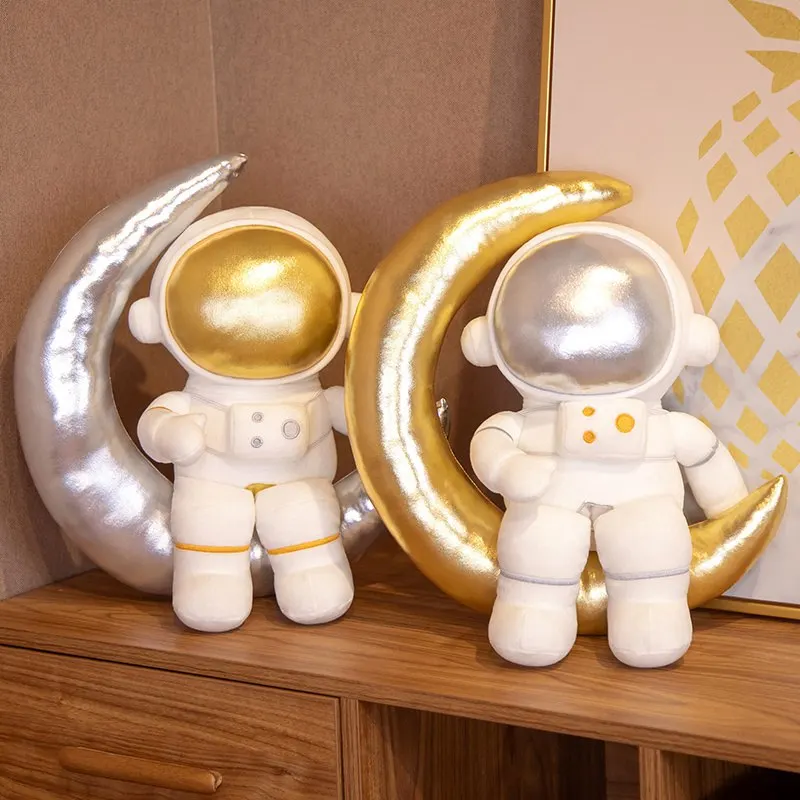 

Simulation Cartoon Space Series Cosmonaut Bear Plush Toys Spaceman Astronaut With Moon Stuffed Plush Doll Sofa Long Pillow Boys