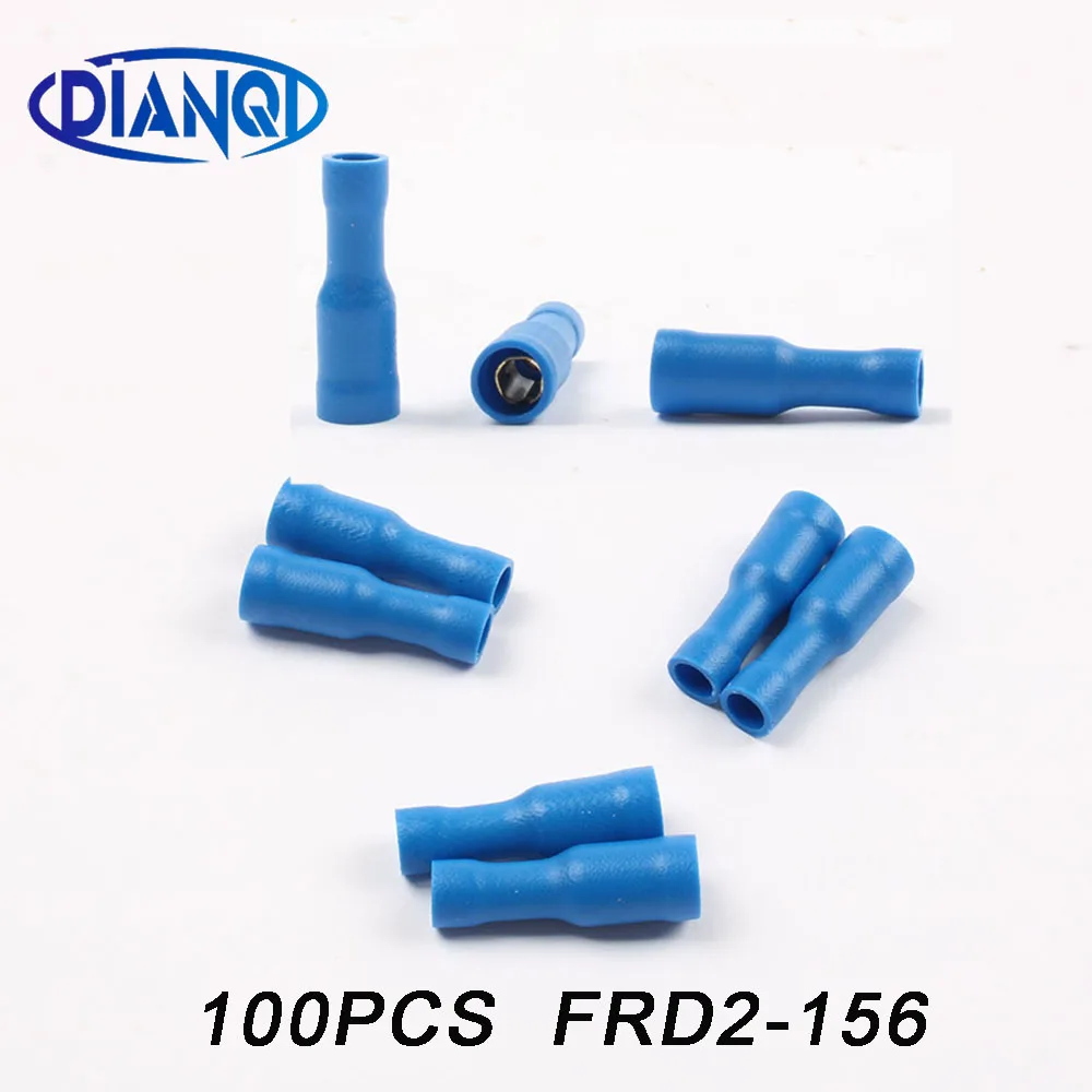 100PCS/Pack FRD2-156 Bullet Shaped Female Insulating Joint Cold pressed terminals/Cable Connector/Wire Connector