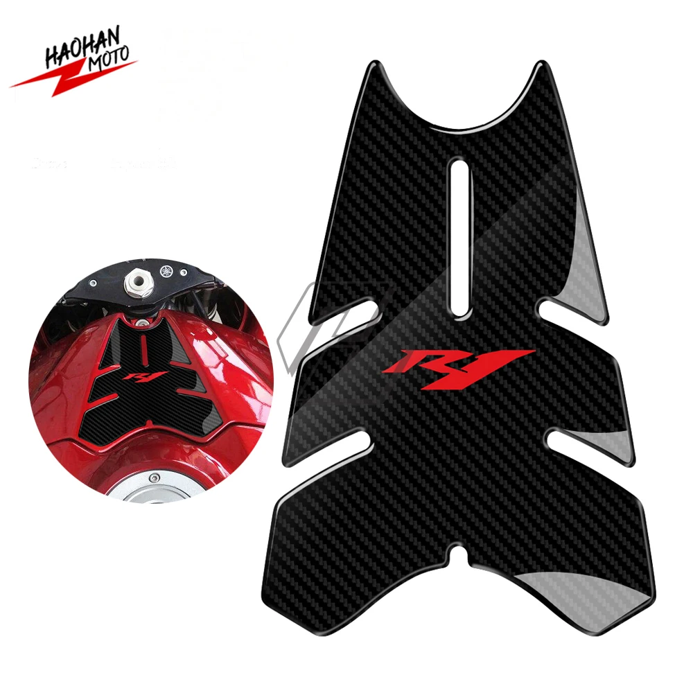 For Yamaha YZF-R1 R1 2007 2008 3D Carbon Look Front Gas Fuel Tank Cover Protector Tank Pad